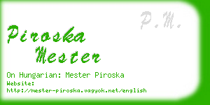 piroska mester business card